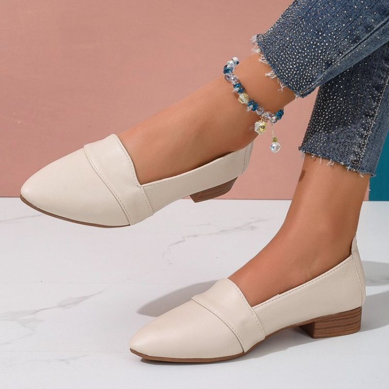 Women Shoes Size - Scarpe slip-on da donna, piatte, tinta