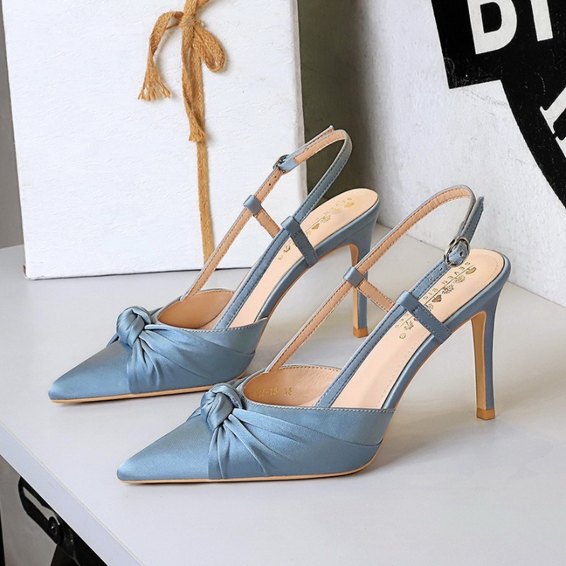 Women'S Shoes Navy Blue - Moda donna sexy pompe partito seta