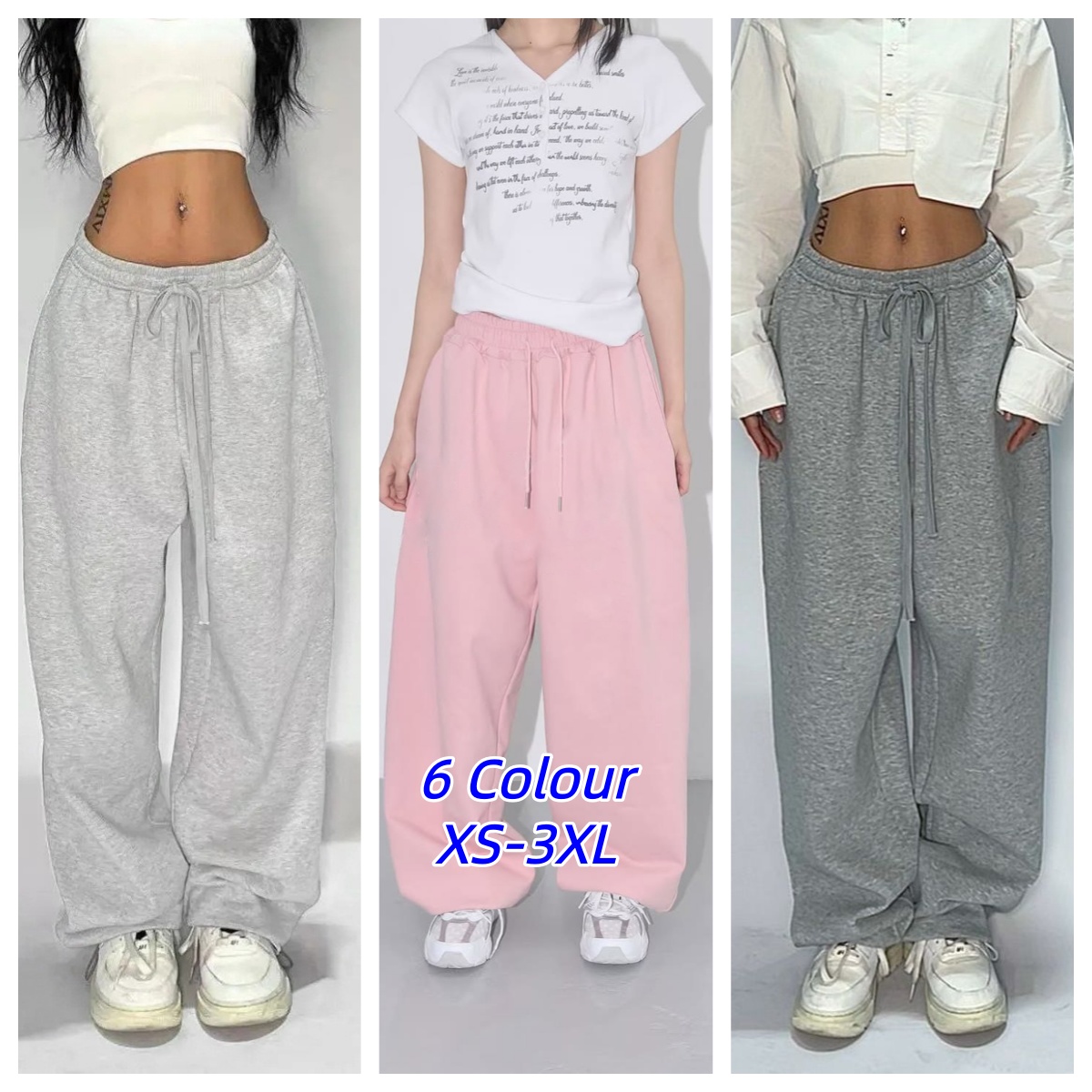 Women Shoes Joggers - Pantaloni sportivi casual a tinta unita