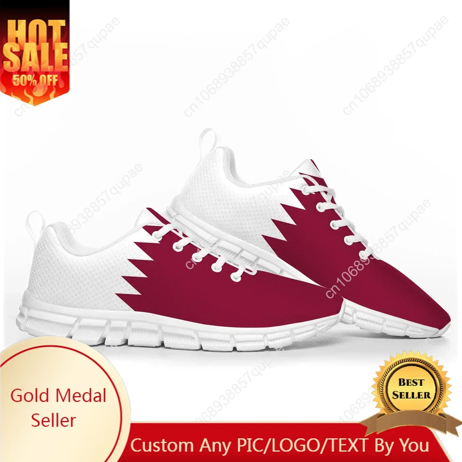 Women Shoes Qatar - Scarpe sportive con bandiera del Qatar,