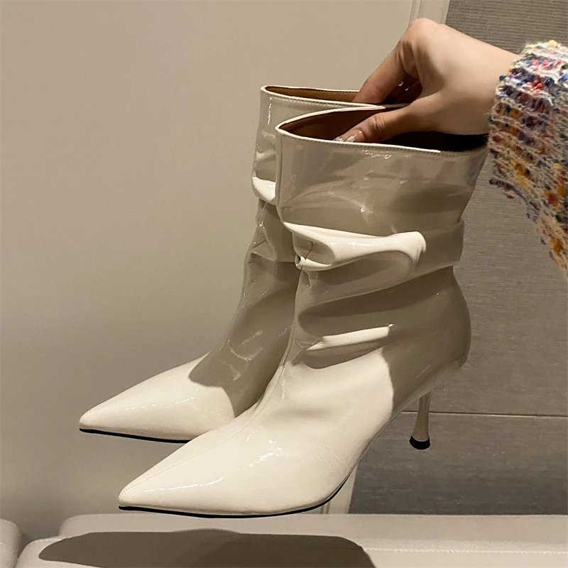 Women'S Shoes Chelsea - Aneikeh Rughe Design Pieghettato In Pelle