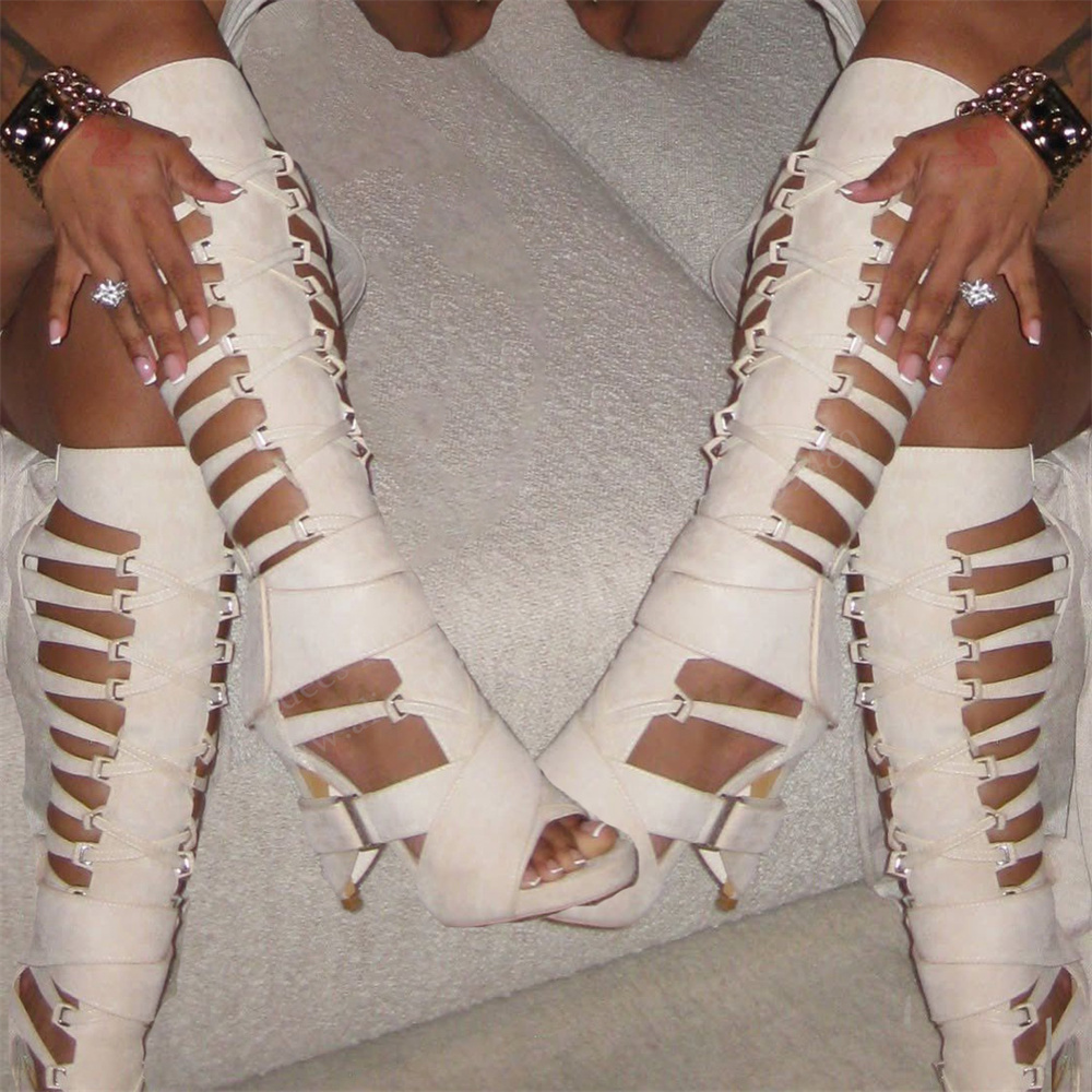 Platform Mule Heel - Sandali Lunghi Trendy con Tacco a
