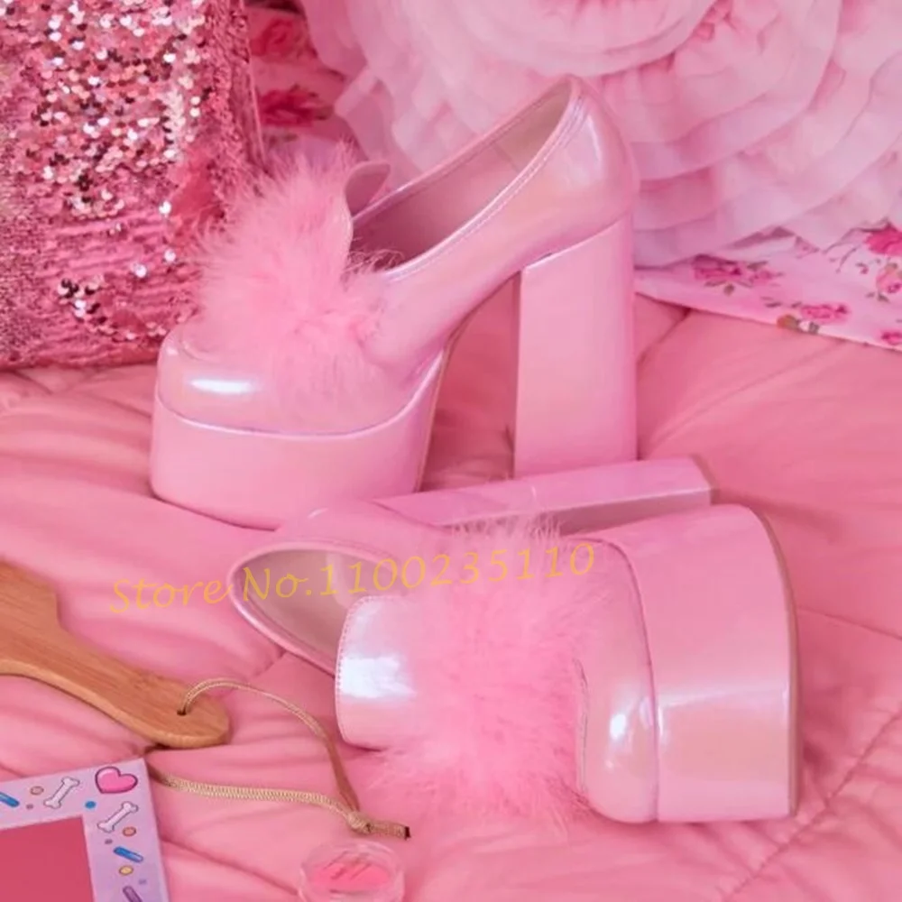 Women'S Shoes Vegan - Mocassini con plateau Pom rosa scarpe